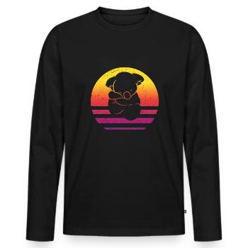 Koala Retro Style Vintage - T-shirt manches longues Premium bio Homme - noir - Devant - Nico (187cm)