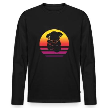 Koala Retro Style Vintage - T-shirt manches longues Premium bio Homme - noir - Devant - Nico (187cm)
