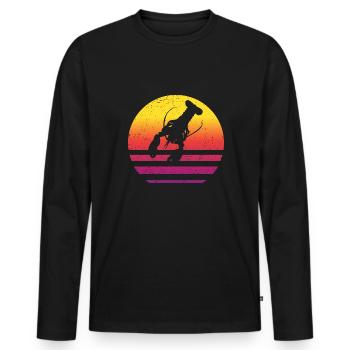 Hummer Retro Style Vintage - Männer Premium Bio Langarmshirt - Schwarz - Vorne - Nico (187cm)