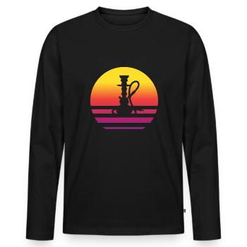 Pipe à eau Retro Style Vintage - T-shirt manches longues Premium bio Homme - noir - Devant - Nico (187cm)