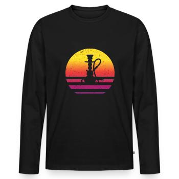 Pipe à eau Retro Style Vintage - T-shirt manches longues Premium bio Homme - noir - Devant - Nico (187cm)