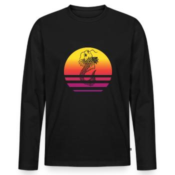 Koi Fish Retro Style Vintage - Men's Premium Organic Long Sleeve Shirt - black - Front - Nico (187cm)