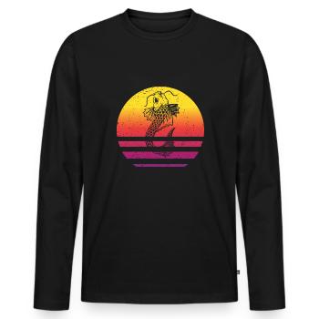 Koi Fish Retro Style Vintage - Men's Premium Organic Long Sleeve Shirt - black - Front - Nico (187cm)