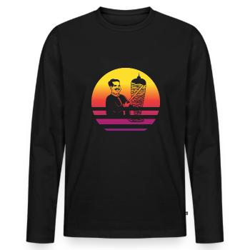 Doner Kebab Retro Style Vintage - T-shirt manches longues Premium bio Homme - noir - Devant - Nico (187cm)