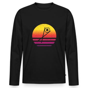Sushi Chopsticks Sake Maki Retro Style Vintage - Men's Premium Organic Long Sleeve Shirt - black - Front - Nico (187cm)