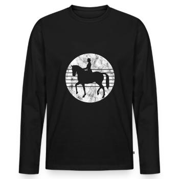 Dressage Équitation Cavaliers de dressage Équitation Équitation - T-shirt manches longues Premium bio Homme - noir - Devant - Nico (187cm)