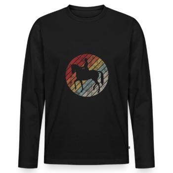 Dressage Dressage Dressage Rider Riding Horse - Men's Premium Organic Long Sleeve Shirt - black - Front - Nico (187cm)