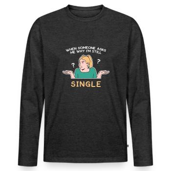 Single design for young, proud Pinoys - Men's Premium Organic Long Sleeve Shirt - heather anthracite - Front - Nico (187cm)