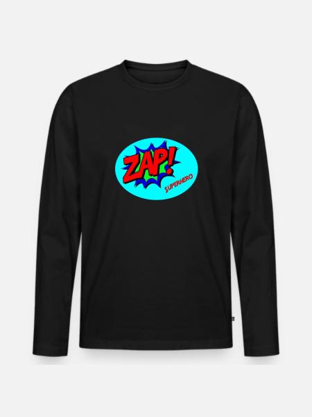 Superhero (Superhero) - Men's Premium Organic Long Sleeve Shirt - black