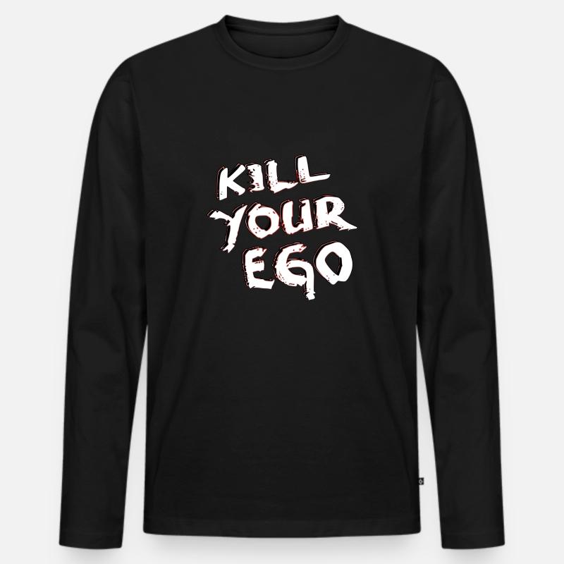 kill your ego - Männer Premium Bio Langarmshirt - Schwarz