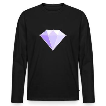 Edelsteine: Diamant Zeichnung. Juwel Symbol. - Männer Premium Bio Langarmshirt - Schwarz - Vorne - Nico (187cm)