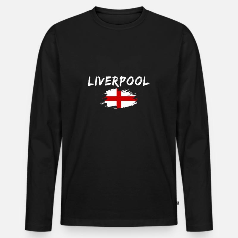 Liverpool England - Männer Premium Bio Langarmshirt - Schwarz