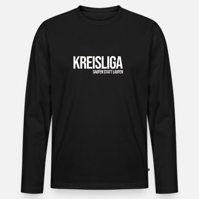 Kreisliga - Männer Premium Bio Langarmshirt - Schwarz