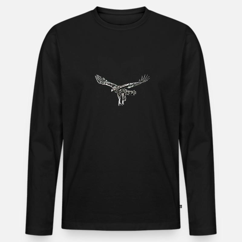 Adler - Männer Premium Bio Langarmshirt - Schwarz