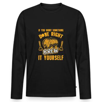 Craft beer type of beer saying - Men's Premium Organic Long Sleeve Shirt - black - Front - Nico (187cm)