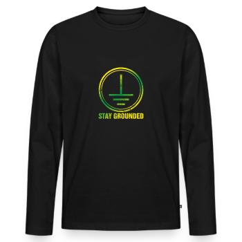 Stay Grounded I Grounding Technique Electrical Electrician - Men's Premium Organic Long Sleeve Shirt - black - Front - Nico (187cm)