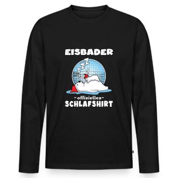 Eisbader Eisbär Winterschwimmen Winterschlaf - Männer Premium Bio Langarmshirt - Schwarz - Vorne - Nico (187cm)