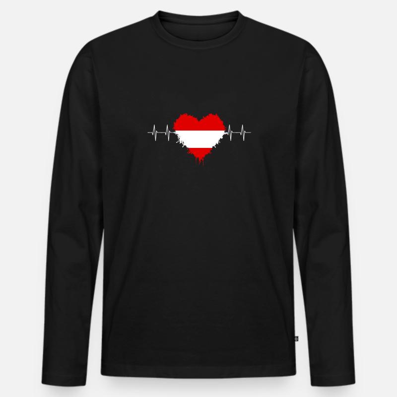 Österreich Austria - Männer Premium Bio Langarmshirt - Schwarz