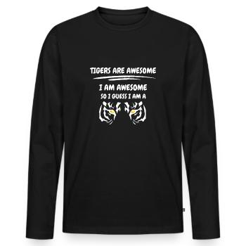 Les tigres sont géniaux - T-shirt manches longues Premium bio Homme - noir - Devant - Nico (187cm)