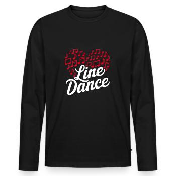 Danse en ligne Danser avec l’amour et le cœur - T-shirt manches longues Premium bio Homme - noir - Devant - Nico (187cm)