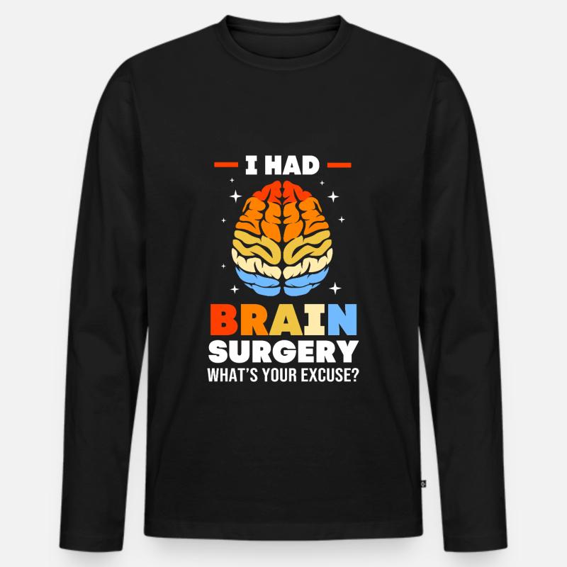 Aneurysma Gehirn - Männer Premium Bio Langarmshirt - Schwarz