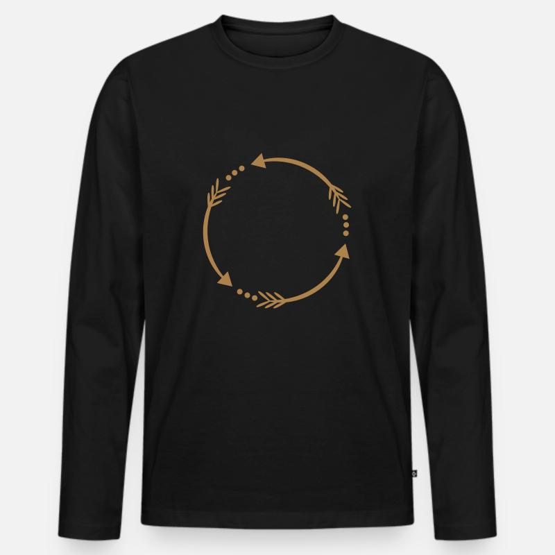 Kreis Rahmen - Männer Premium Bio Langarmshirt - Schwarz