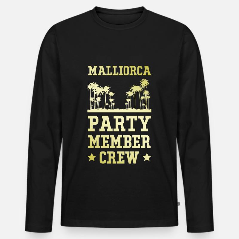 Mallorca Party Crew - Männer Premium Bio Langarmshirt - Schwarz