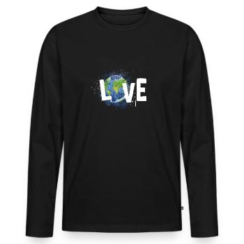 Love! - Men's Premium Organic Long Sleeve Shirt - black - Front - Nico (187cm)