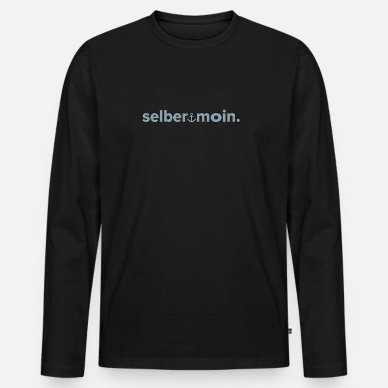 selbermoin - Männer Premium Bio Langarmshirt - Schwarz