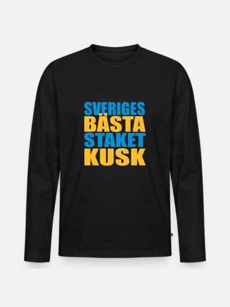 Sveriges bästa staketkusk! - Ekologisk långärmad premium-T-shirt herr - svart