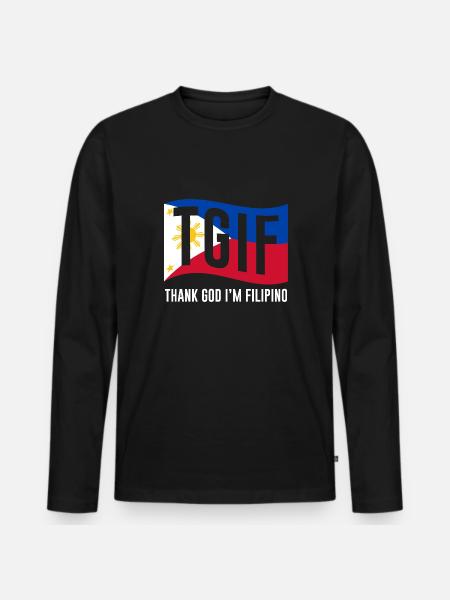 Gudskelov, jeg er filippinsk for filippinsk - Premium økologisk langærmet T-shirt til mænd - sort