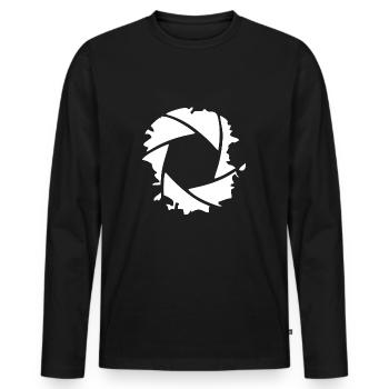 lens - Men's Premium Organic Long Sleeve Shirt - black - Front - Nico (187cm)