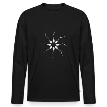 sperme - T-shirt manches longues Premium bio Homme - noir - Devant - Nico (187cm)