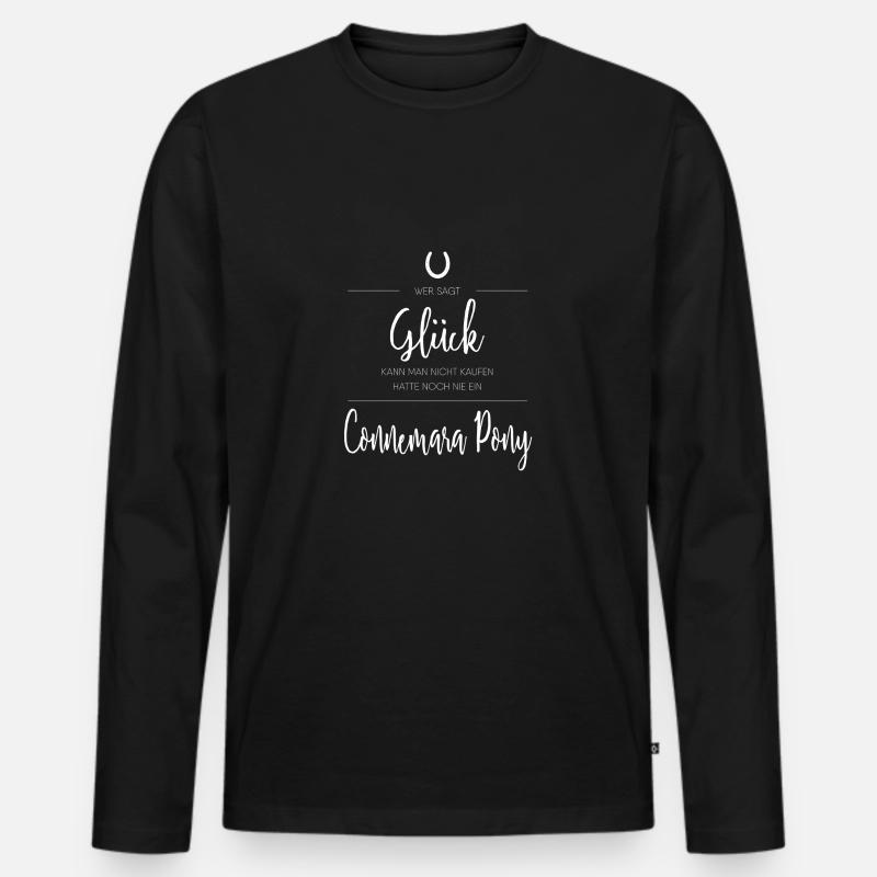 Connemara Pony Geschenk - Männer Premium Bio Langarmshirt - Schwarz