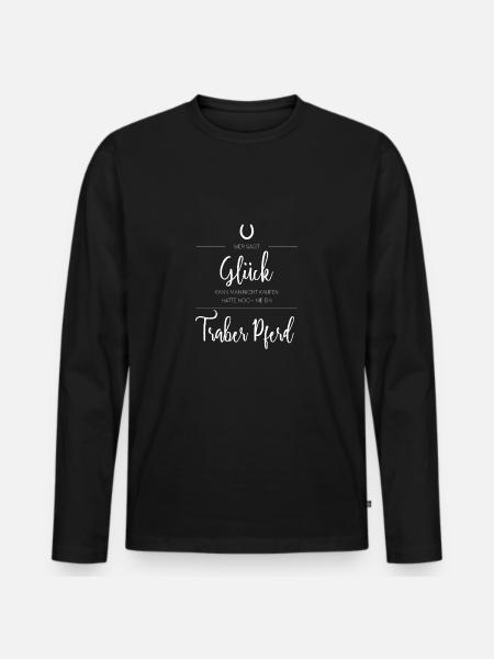 Traber Pferd Geschenk - Männer Premium Bio Langarmshirt - Schwarz