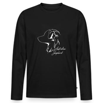 AUSTRALIAN SHEPHERD Hunde Hund Hütehund Wilsigns - Männer Premium Bio Langarmshirt - Schwarz - Vorne - Nico (187cm)