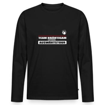 JGA - Männer Premium Bio Langarmshirt - Schwarz - Vorne - Nico (187cm)