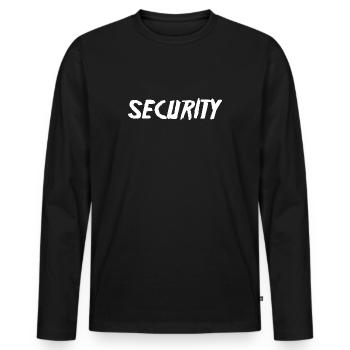 Security - Männer Premium Bio Langarmshirt - Schwarz - Vorne - Nico (187cm)