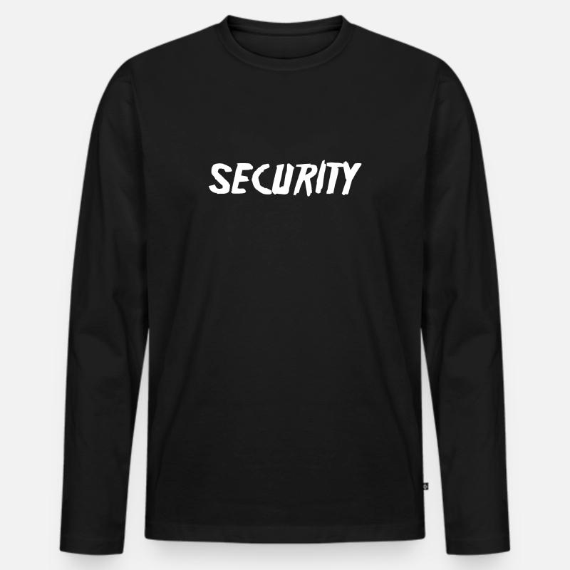 Security - Männer Premium Bio Langarmshirt - Schwarz