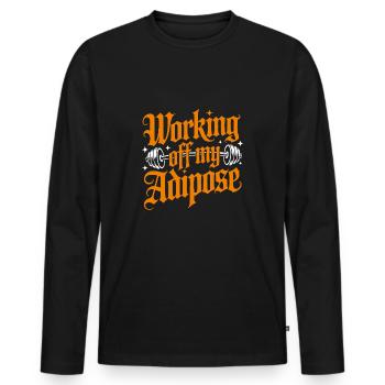 Working off my Adipose Workout Training - Men's Premium Organic Long Sleeve Shirt - black - Front - Nico (187cm)