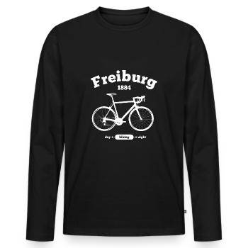 Bicycle Freiburg - Men's Premium Organic Long Sleeve Shirt - black - Front - Nico (187cm)
