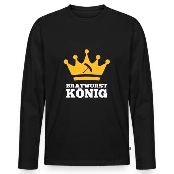 Bratwurst King - T-shirt manches longues Premium bio Homme - noir - Devant - Nico (187cm)