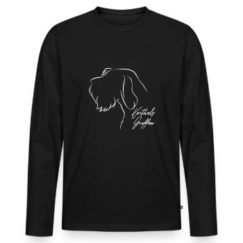 KORTHALS GRIFFON Profil Chiens de chasse Chien Wilsigns - T-shirt manches longues Premium bio Homme - noir - Devant - Nico (187cm)
