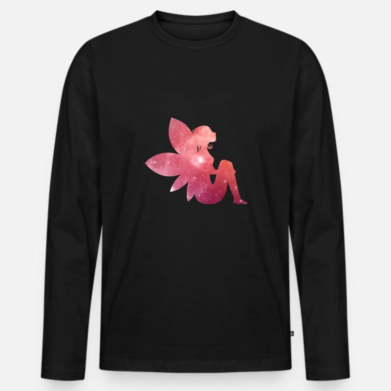 fairy - Fee - Männer Premium Bio Langarmshirt - Schwarz