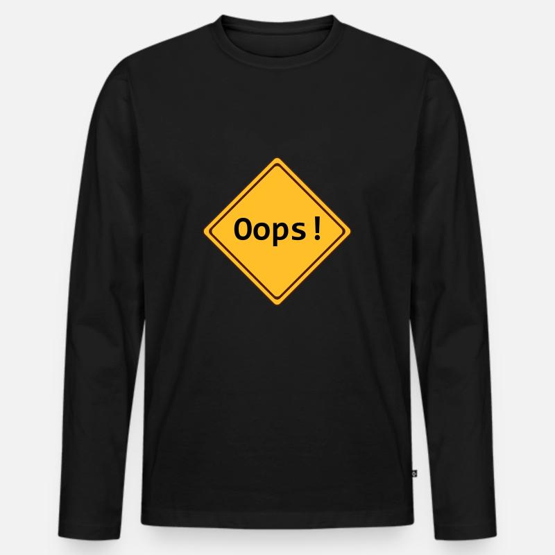 error, oops !, customizable - Men's Premium Organic Long Sleeve Shirt - black