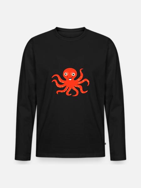 Kraken - Männer Premium Bio Langarmshirt - Schwarz