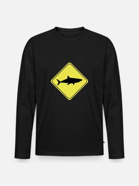 Shark Sign - Men's Premium Organic Long Sleeve Shirt - black