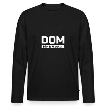 dom 1 original 1 - Men's Premium Organic Long Sleeve Shirt - black - Front - Nico (187cm)