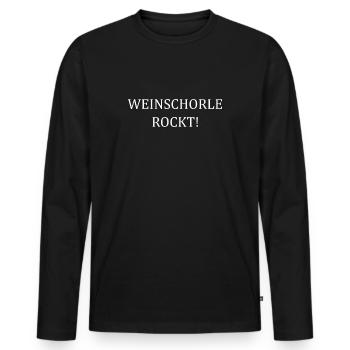 Weinschorle rockt! - Männer Premium Bio Langarmshirt - Schwarz - Vorne - Nico (187cm)