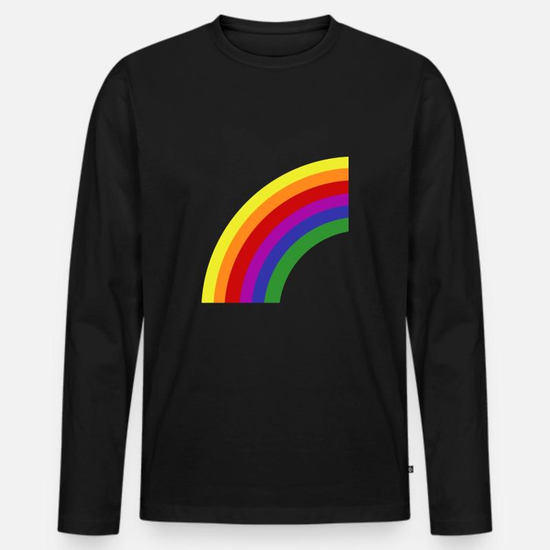 Rainbow - Männer Premium Bio Langarmshirt - Schwarz